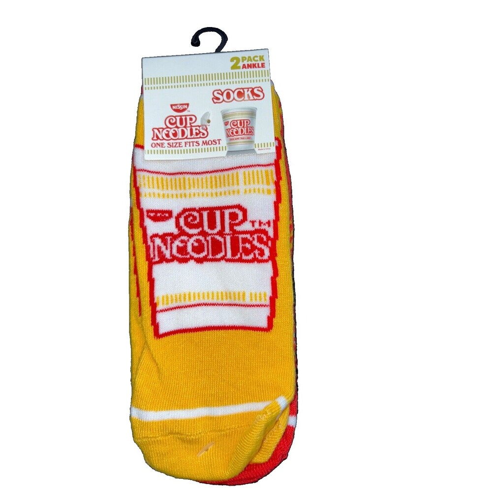 Nissin Cup Noodles 2 Pair Ankle Socks men women funny crazy - Picture 2 of 3